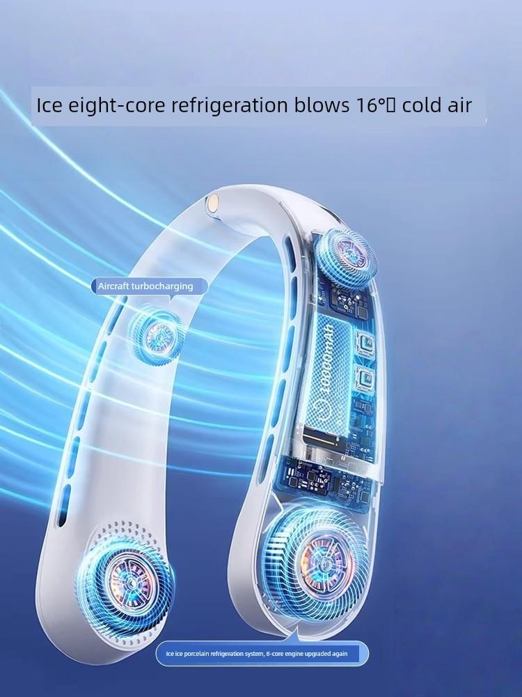 Neck-Hanging Fan with Ultra-Long Battery Life, 2026 New Model, Portable Bladeless Mini Fan, Silent, Strong Cooling, High Wind Power
