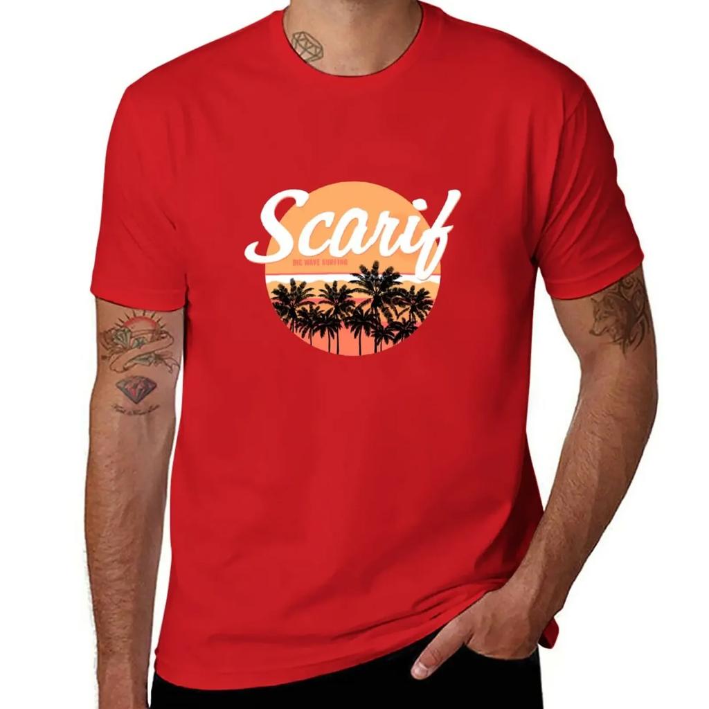 Scarif Big Wave Surfing T-Shirt quick drying summer top men t shirts
