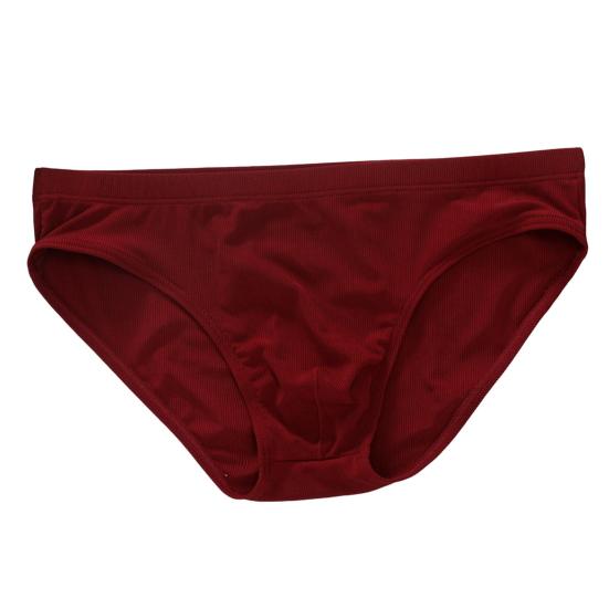 Men Briefs Low-rise Elastic Waistband Ice Briefs Solid Silk Color Ice Silk Thin Panties High Elastic Underwear