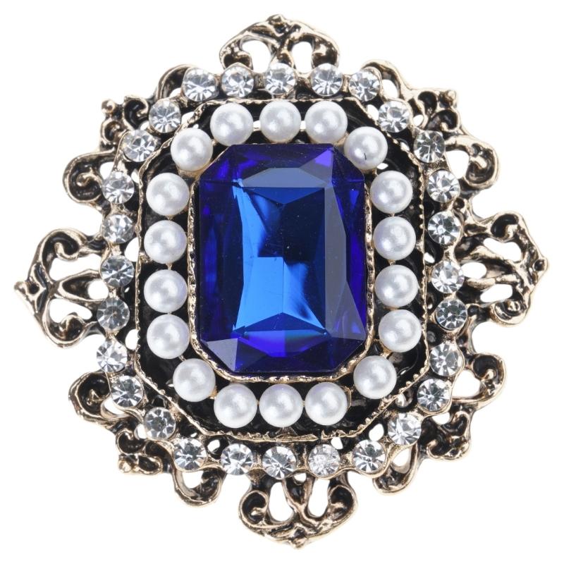 Elegant Clothing Fastener Fashion Accessory Clothing Jewelry Vintage Brooch Crystal Lapel Pin Gift for Woman Girls