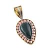 Ювелирные изделия из чистого серебра 925 пробы с натуральным кровавым камнем, двухцветный кулон 1,50 дюйма c1c25