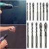 3/4/5 Pcs Tile Drill Bit Hard Alloy Concrete Drill Bit Set Eccentric Twist Drill Bit for Glass Cement Wood Plastic Ceramic Brick