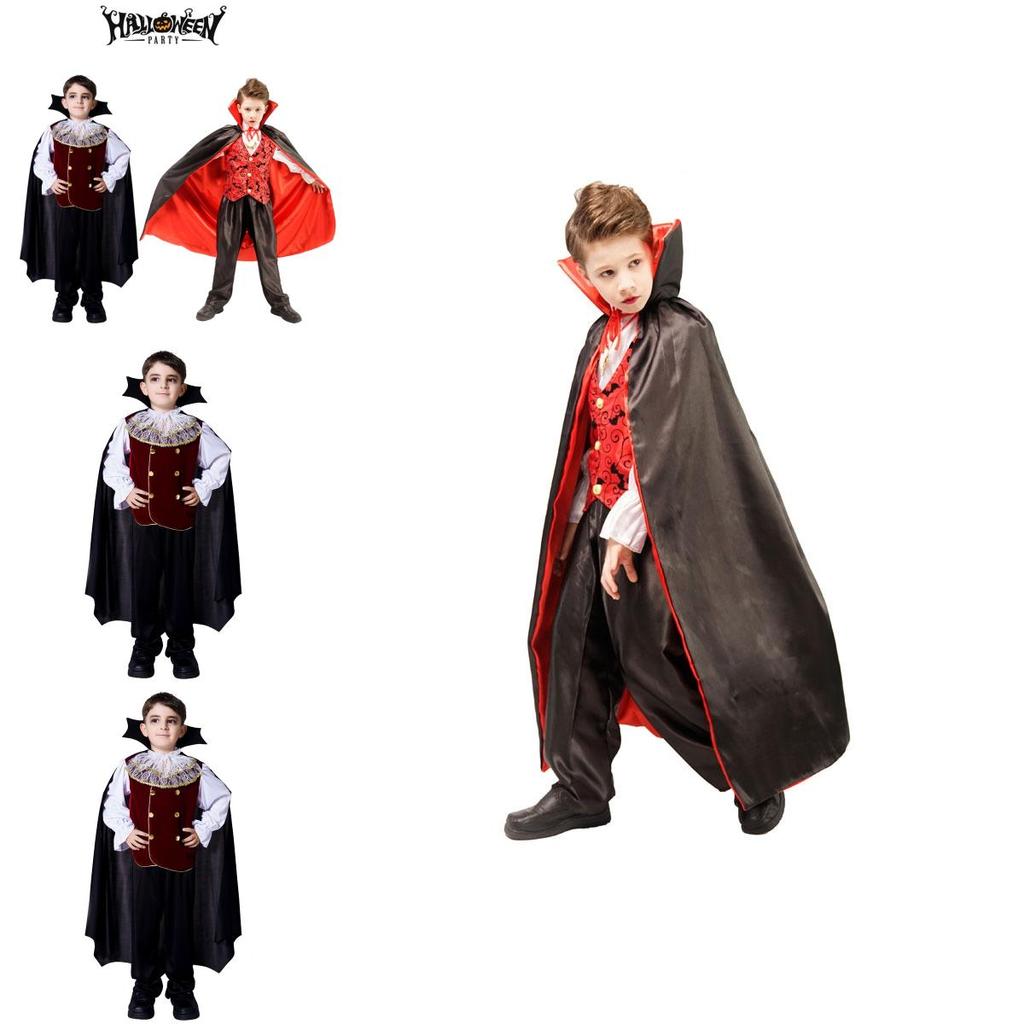 Halloween Cosplay Costume Outfit For Kids Boys Royal Vampire Dracula