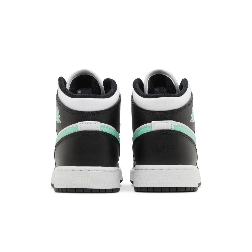 Air Jordan 1 Mid Grade School 'Green Glow' (Unisex) White / Black / Green Glow Kids' Basketball Shoes DQ8423 103