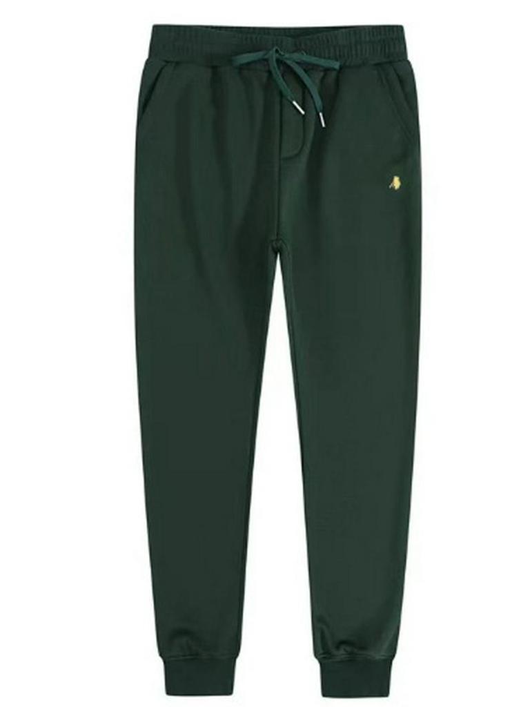 Men's Plush Lined Hooded Sweatshirt, Embroidered Loose Fit, Autumn/Winter Polo Style, Plus Size, RL Design