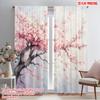 2pcs,2D Plane Printing Light Filtering Curtains Blossom Dreamscape Versatile 100% Polyester (without Rod) Home Decor for Bedroom