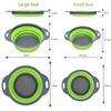 Round Folding Colander Vegetable Fruits Washing Drain Basket Kitchen Gadgets Water Filter Net Silicone Colander Strainer Tools