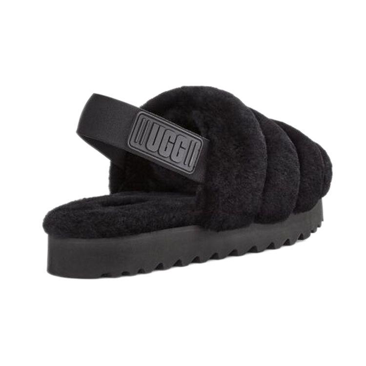 UGG Кроссовки женские Super Fluff Slipper черные 1121751-BLK
