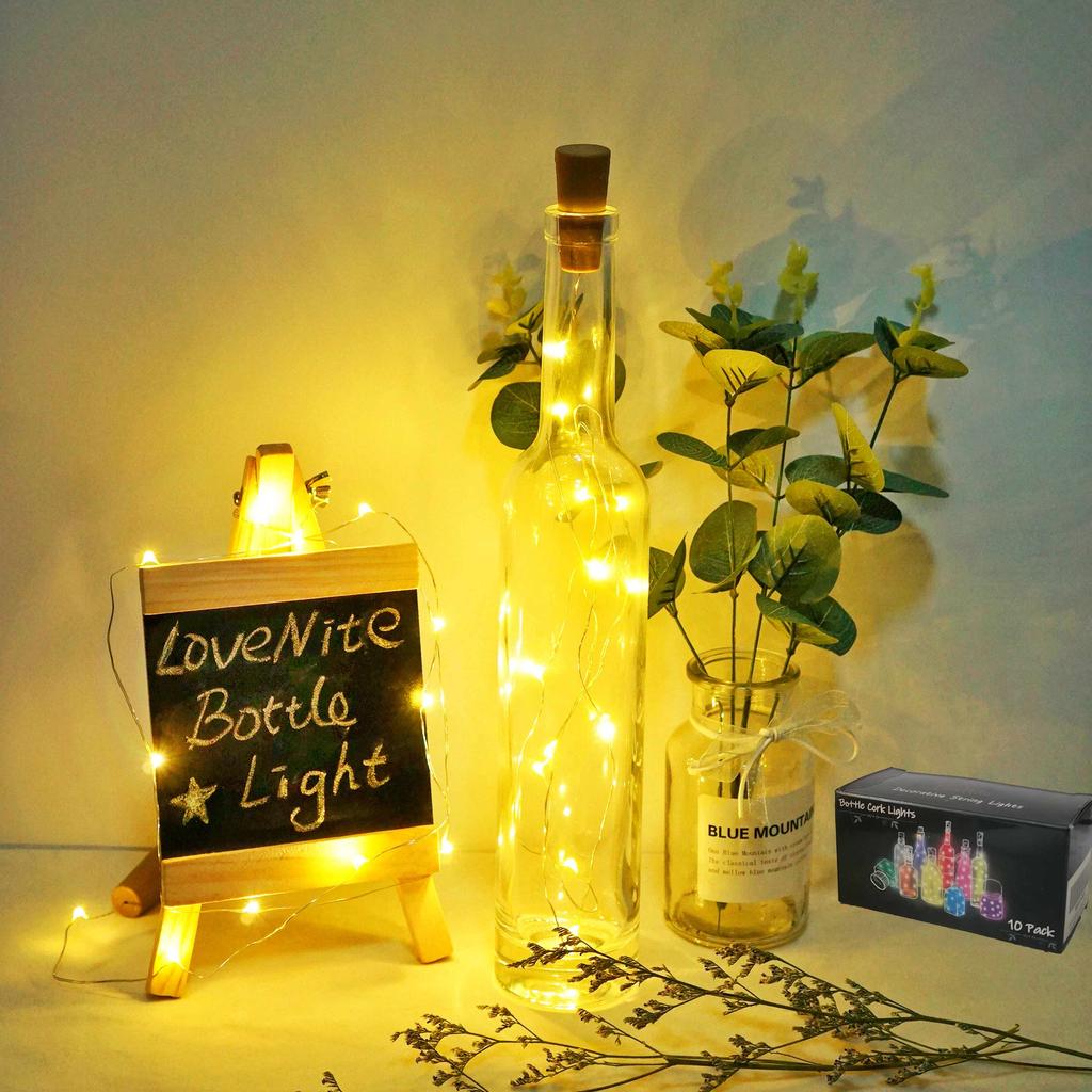 Светодиодная гирлянда-пробка для винных бутылок 2 м, гирлянда с феями, питание от батареек, рождественское украшение, декор для вечеринки, свадьбы, Нового года