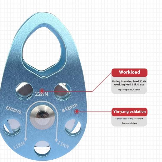 Climbing Fixed Plate Micro Pulley 28KN General Purpose Small Metal Single Sheave Hauling Pulley for Rock Climbing Aloft Work Rappelling Rescue
