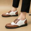 Large Size Leather Shoes Men's New Versatile Fashion British Men's One-pedal Business Dress White Groom Wedding Shoes