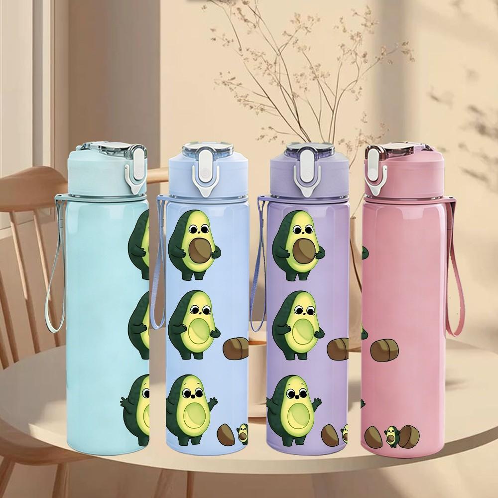 1PC Stacked Turtle Animal Cartoon Print 750ml Color Plastic Sports Water Bottle Leakproof Flip Straw Lid Suitable for Sports Office Home Use