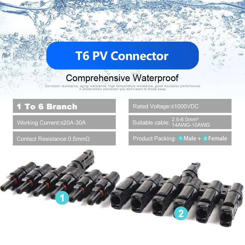 2T/3T/4T/5T/6T солнечная фотоэлектрическая панель ответвление адаптер кабельный разъем штекер параллельное соединение сборки пластины батареи