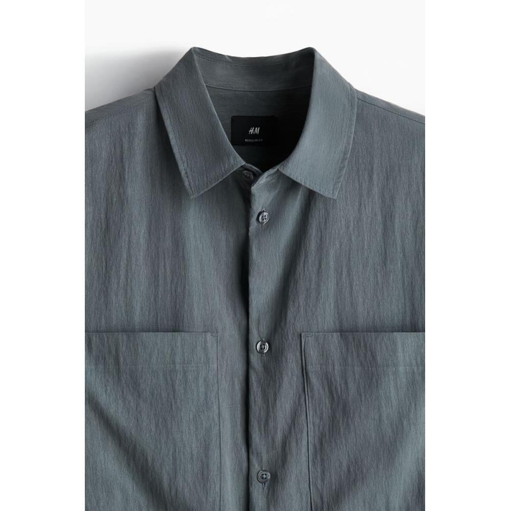 Рубашка HM Utility Regular Fit, темно-серая