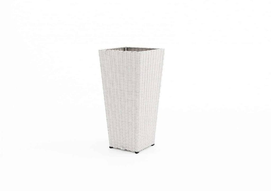Donica ogrodowa, na balkon scaleo 80x37x37 oltre royal biała technorattan homms