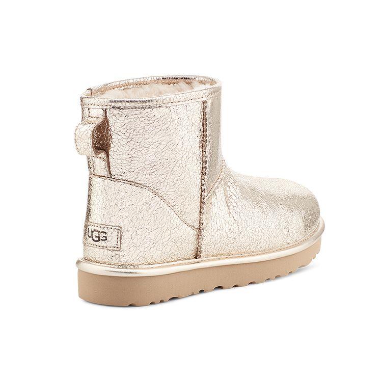 UGG Classic Mini Sheepskin Warm Waterproof Durable Non-Slip Comfort Short Snow Boots Women Boots Light-Gold 1125234-SGD