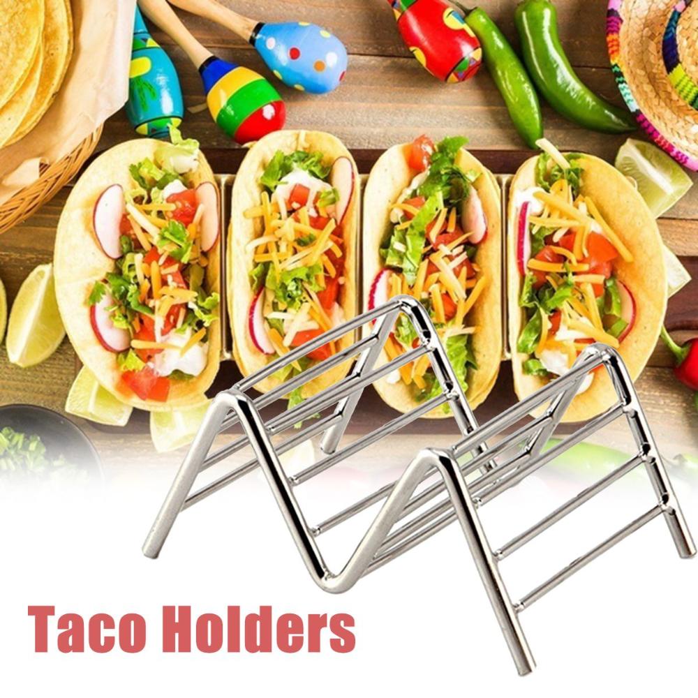 Restaurant Stainless Steel Oven Dishwasher Safe Taco Holder Pizza Rack Stand Tray Kitchen Tools