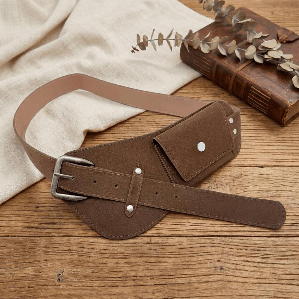 Zinc Zinc Alloy Maillard Waist Belt Wide Suede Waist Bag Belt Fashion Pin Buckle Waistband Daily Outfits