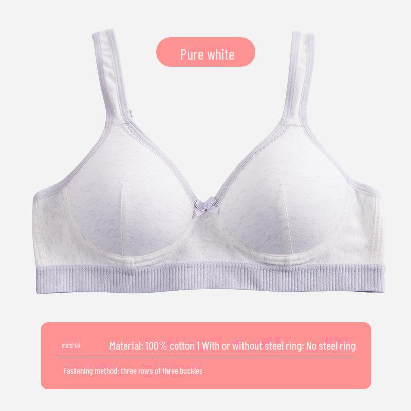 Спортивный бюстгальтер из хлопка для девочек: Мягкая формованная чашечка без косточек для подростков