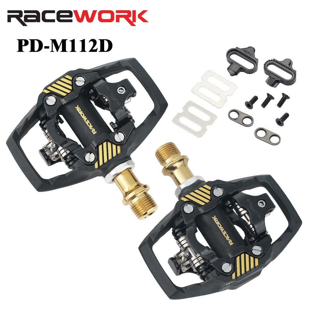 RACEWORK Велосипедный Замок Педаль для Горного Велосипеда под Систему Shimano SPD Нейлоновый Корпус + Сердечник из Хромомолибденовой Стали Двусторонний Фиксирующий Подножник