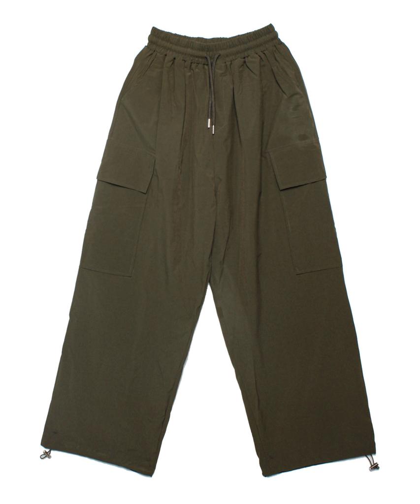 TAILOR STUDIO Nylon Cargo Wide Pants (Khaki)
