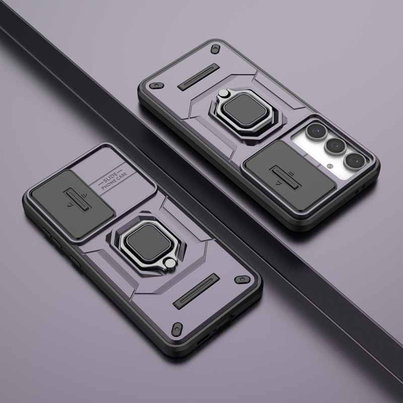 Роскошный противоударный чехол для Samsung S24 FE S23 Ultra S24 Plus Slide Lens Protector Back Coque для Galaxy M15 M35 M55 Phone Cover