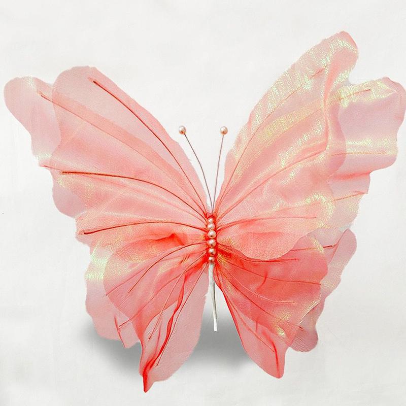 1PC Iridescent Butterfly Wall Decor Shop Window Display Art Butterfly Ornaments 3D Simulation 50cm