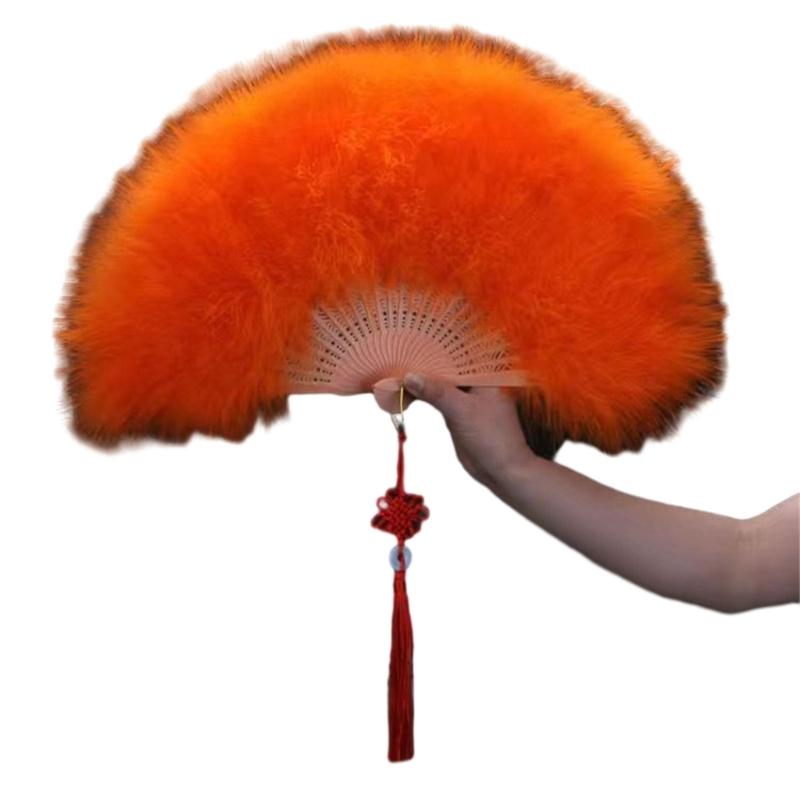 Vintage Feather Fan Women Feather Fan Lightweight Handheld Fans Convenient for Travel and Parties