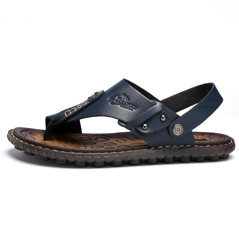Summer men leather sandals n slippers large size