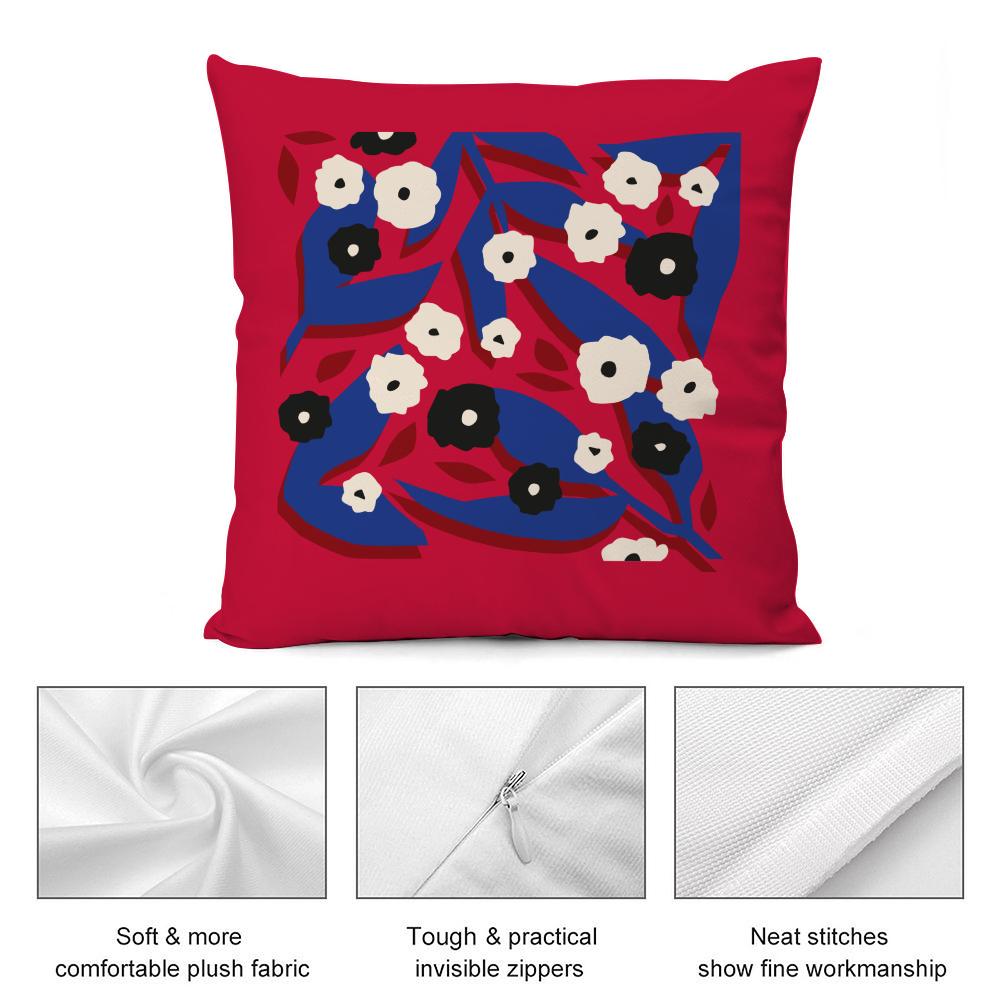 Flower Cushion Cover Soft Plush Fabric DoubleSided Printed Cushion Covers for All Seasons Modern Home Decor