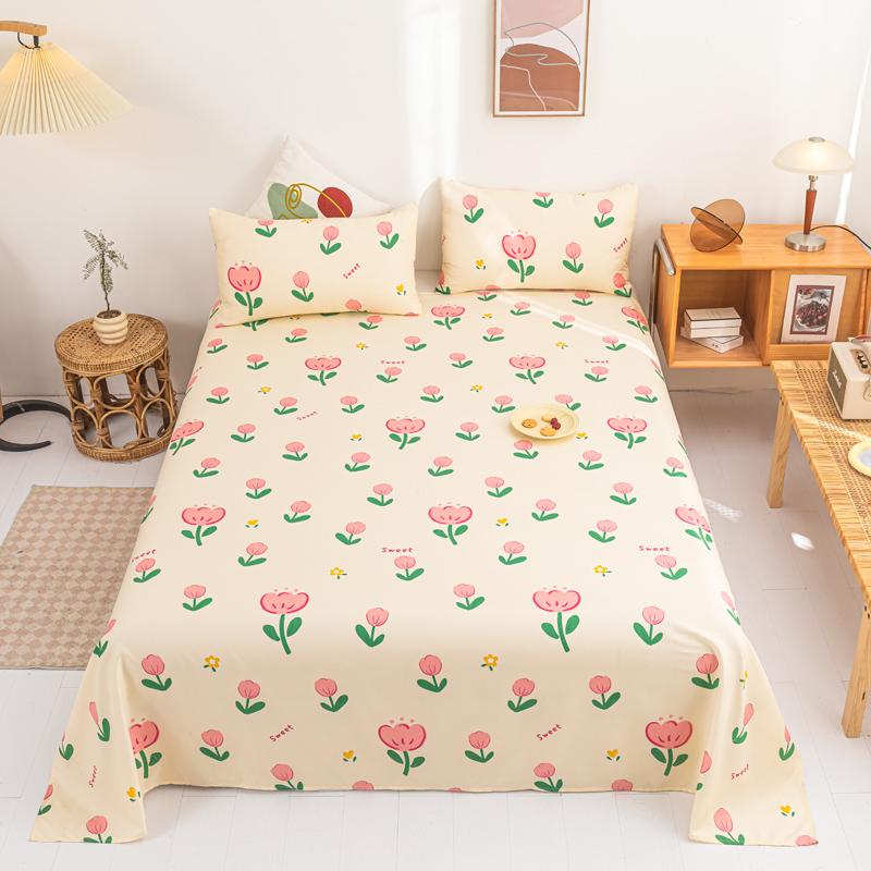Черные цветы Простыня мультяшный цветочный постельный комплект для девочек женщин декор для спальни простыня 3 шт. полиэстеровые простыни с 2 наволочками