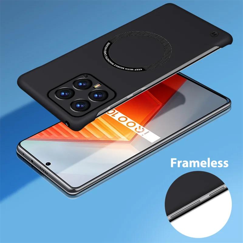 Безрамочный тонкий магнитный чехол For Magsafe для Redmi Mi 14 13 12 11 10 Pro Ultra K70 K60 K50 Беспроводная зарядка Матовый тонкий чехол