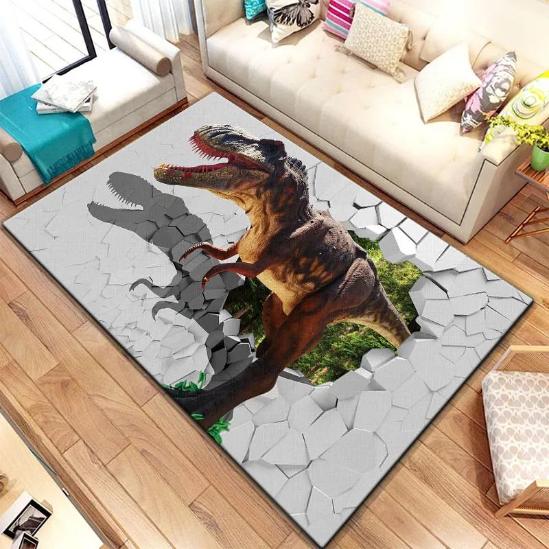 3D Ковер с принтом динозавров Юрского периода для гостиной, спальни, кухни, ванной комнаты, прихожей. Нескользящий придверный коврик, ковер, коврик для йоги