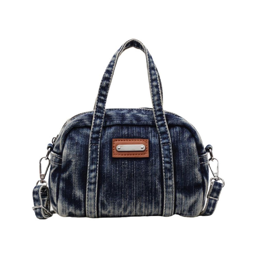 Винтажная сумка в уличном стиле Y2K Однотонная сумка кроссбоди Портативная джинсовая парусиновая сумка Девушка