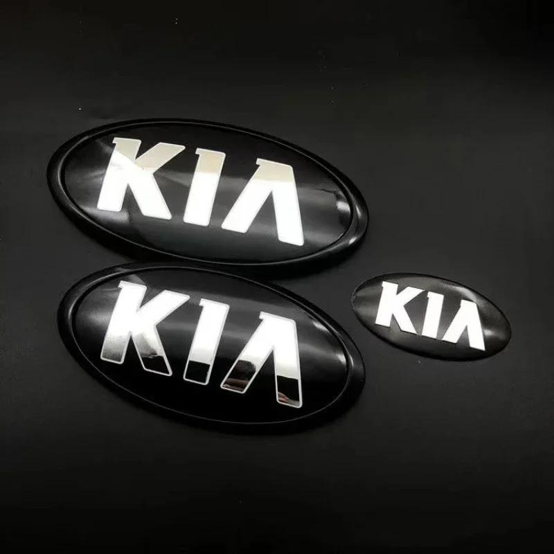 AABJA1 ABS Car Front Hood Emblem Rear Trunk Modified Badge For KIA Logo Sportage K5 R Sorento Carens Steering Wheel Styling Accessories
