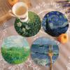 Подставки под стаканы Van Gogh Diatomite, впитывающие коврики для раковины, обеденный стол, теплоизоляция, противоскользящий коврик, креативная круглая подставка под стакан