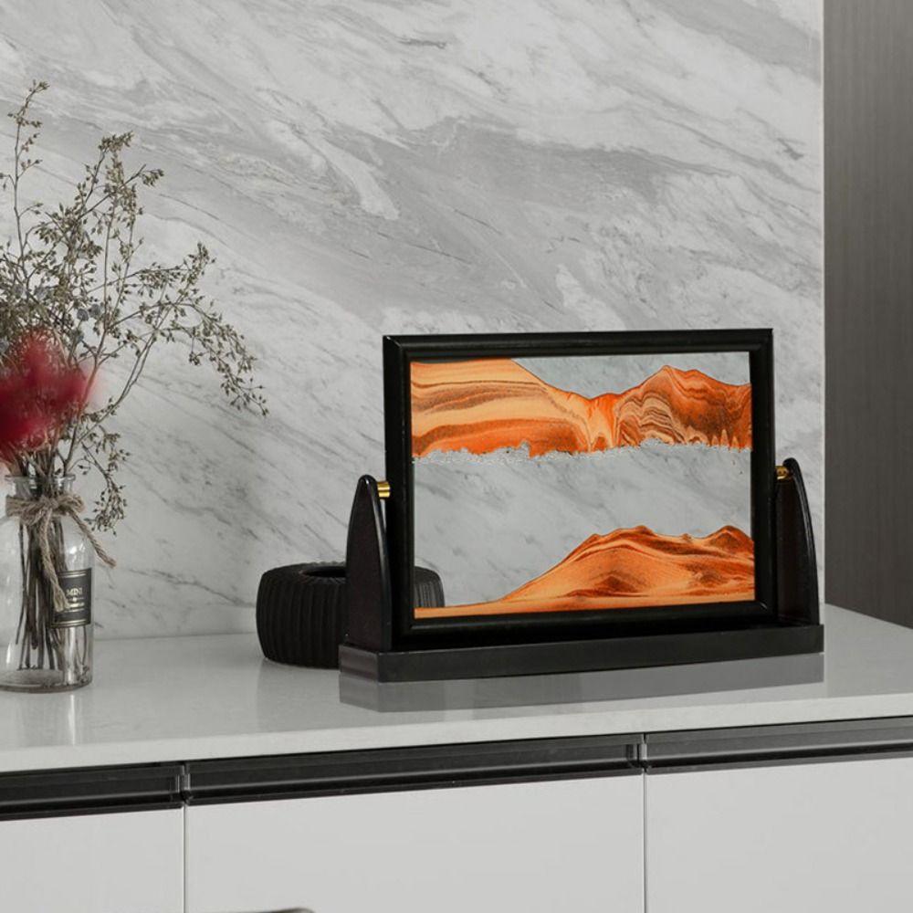 Домашний декор Стекло Зыбучий песок Картина Вращающийся 3D Песчаный пейзаж в движении Движущийся песок Художественная картина