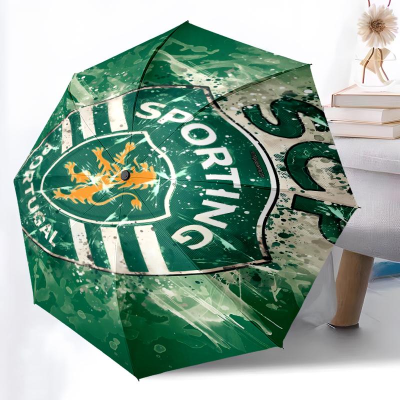 Printed Sporting CP logoPrinted Folding Umbrella,Outdoor,Leisure,And Travel Umbrella,Durable Umbrella Fabric,Birthday And Holiday Gift