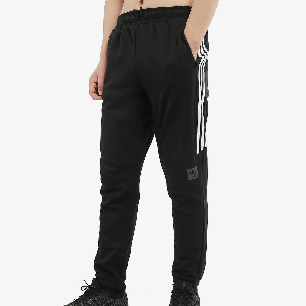 adidas Оригинальные повседневные удобные спортивные брюки со шнуровкой в полоску, мужские брюки черного цвета DH3882