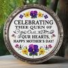 2d Flat 20*20cm Wooden Sign, "Celebrating The Queen In Our Hearts, Happy Mother's Day" Logo, Family Gift Window Decoration, Porch, Room, Home, Wall