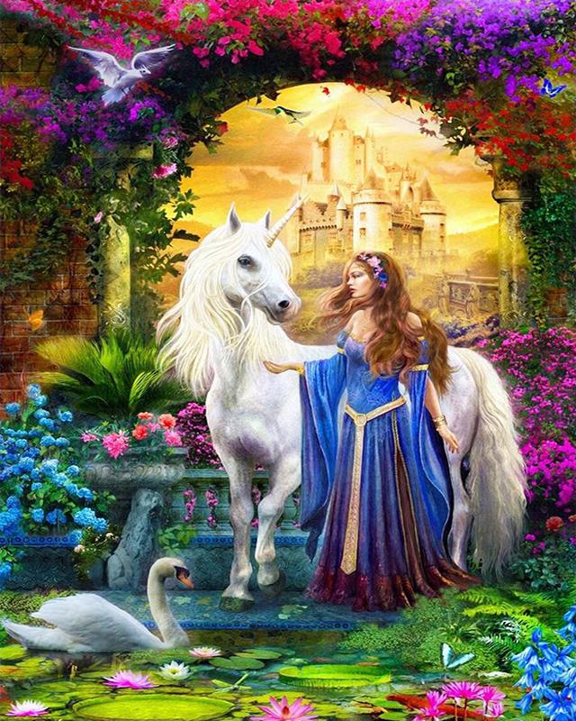 5D DIY алмазная живопись Русалка полная дрель вышивка крестиком Алмазная вышивка феи и животные домашняя картина горный хрусталь подарок ручной работы