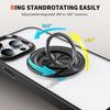 For iPhone 15 Pro Max PC+TPU+Acrylic Phone Case Ring Kickstand Transparent Cover Compatible with MagSafe
