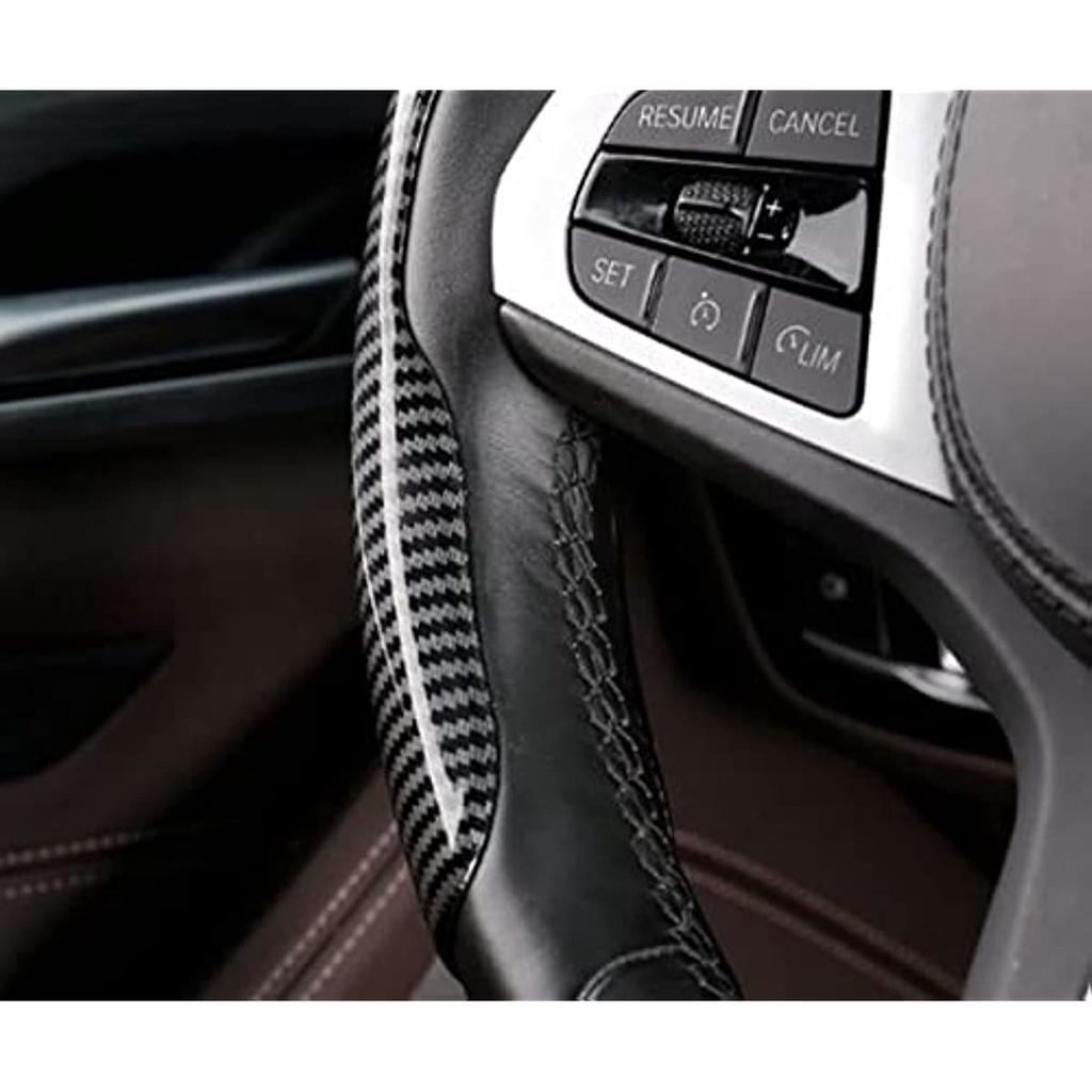 Чехол на руль автомобиля из углеродного волокна, универсальный автомобильный чехол из углеродного волокна, чехол на руль автомобиля, нескользящая защита колеса автомобиля 38 см(15 дюймов)