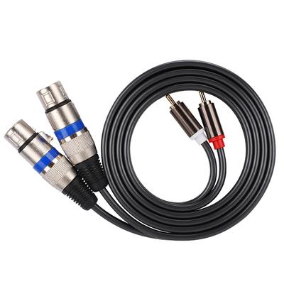 Двойной для RCA Male to Dual XLR Female аудио кабель-адаптер патч-корд двухрядный ПВХ провод