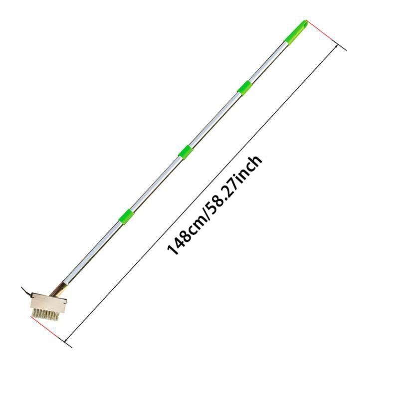Щетка для удаления сорняков из нержавеющей стали с регулируемой длинной ручкой, инструмент для удаления сорняков из трещин для очистки мха и сорняков в саду
