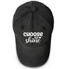 choose to shine" Print Adjustable Baseball Hat, White Text Trucker Hat Inelastic Cozy Breathable Slouchy Snapback Baseball Cap