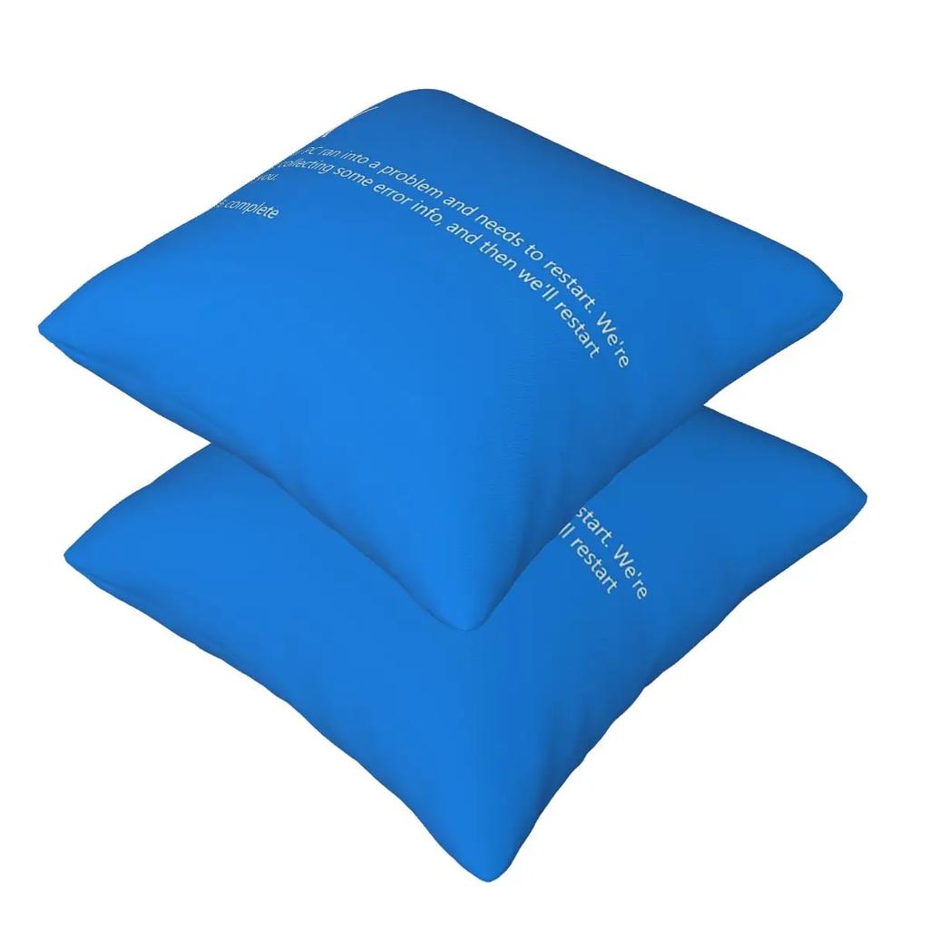 Blue Screen Of Death New 2 Pcs Square Pillowcase Pillow Cover Cushion Zip Decorative Comfort Throw Pillow For Home Sofa