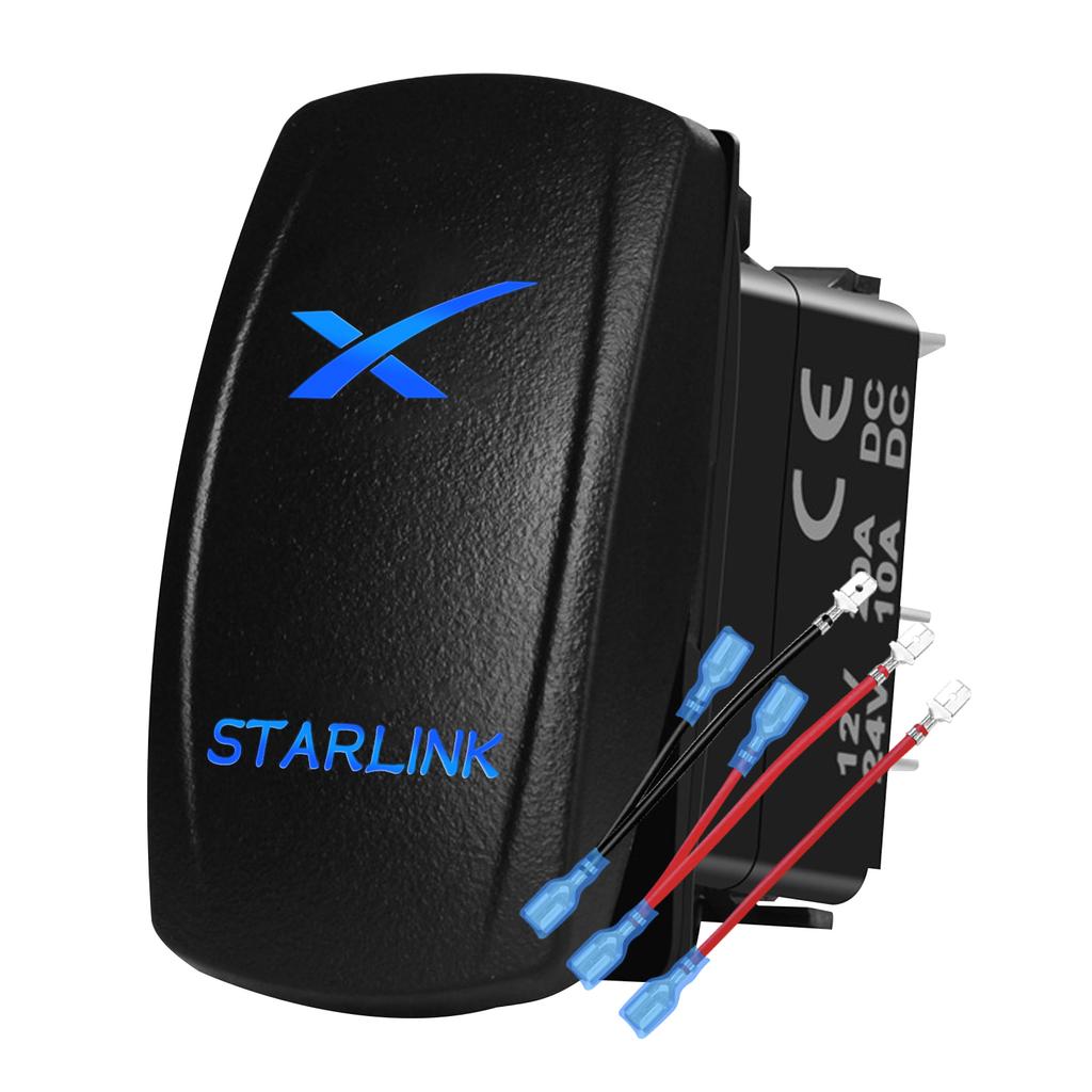 Starlink Rocker Switch 12V/24V Blue Light Power On Off Button Waterproof For Starlink Mini Satellite Dish Antenna WiFi Router