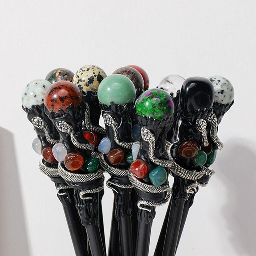 Волшебная палочка из кристаллов ручной работы, ведьмина волшебная трость, изысканная натуральная хрустальная волшебная палочка для косплея