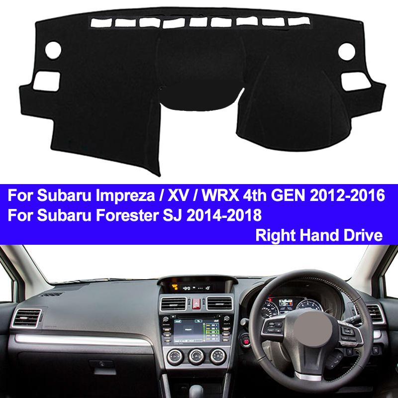 TAIJS Для Subaru Impreza / XV / WRX 4-го ПОКОЛЕНИЯ 2012 - 2016 Forester SJ 2014 - 2018 Коврик на панель приборов Покрытие панели приборов Правый солнцезащитный коврик